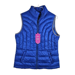 Womens NWT Down Packable Vest Insulated Puffer Sz PM Petite M Travel Be Inspired